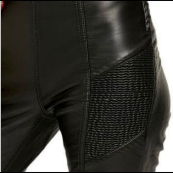 Free People Kaelin Vegan Leather Moto Skinny Pants Size 4 NWOT - Picture 5 of 6